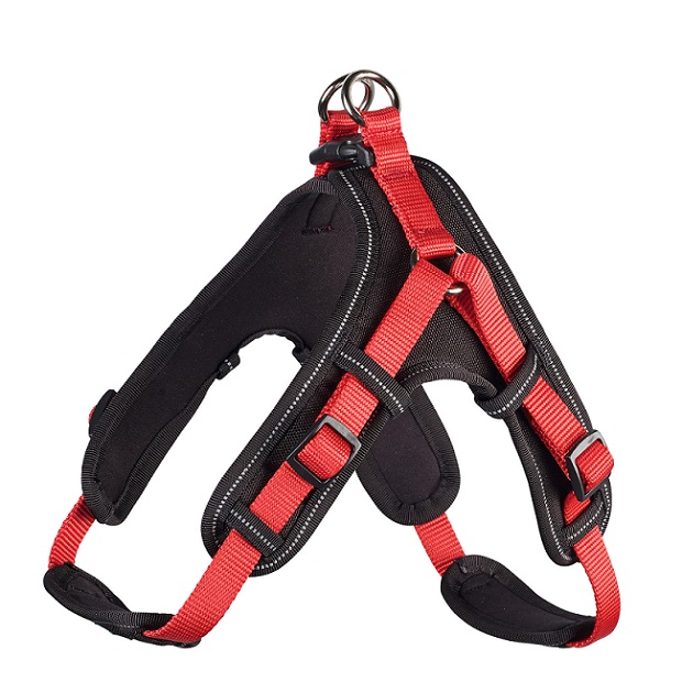 Hunter шлейка для собак Neopren Vario Quick XL (79-100)/2,5 см нейлон/неопрен красный/черный	