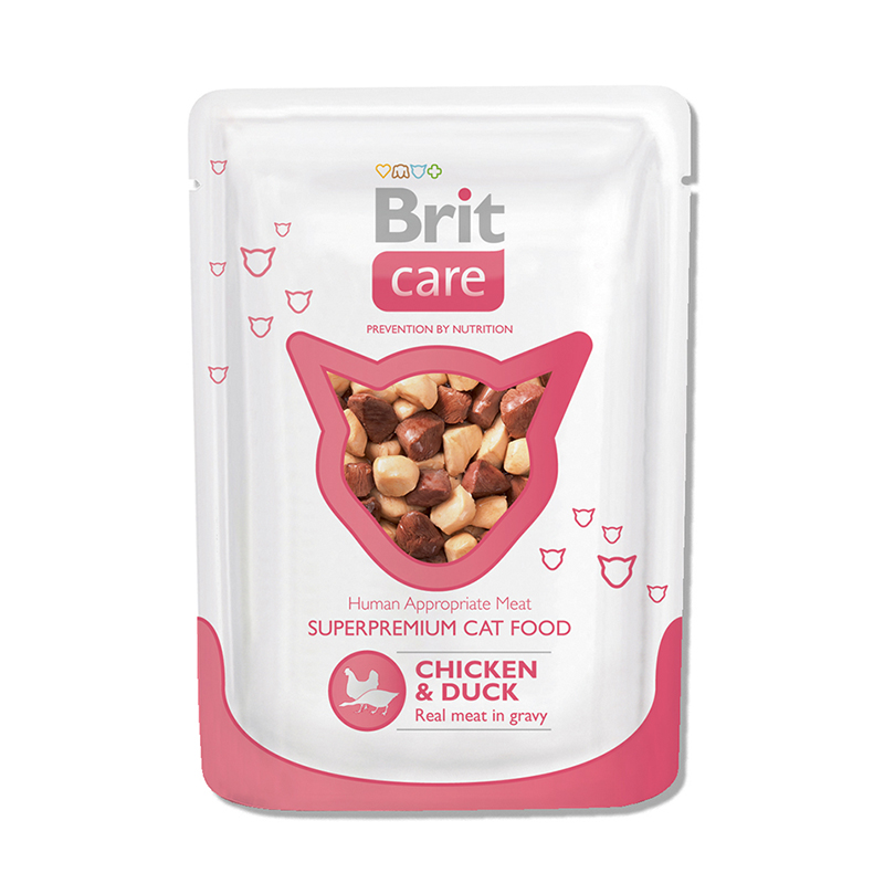 BRIT Care Cat влажный корм для кошек курица и утка 80 гр