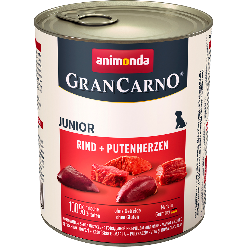Animonda GranCarno Original Junior для щенков с говядиной и сердцем индейки 800 гр