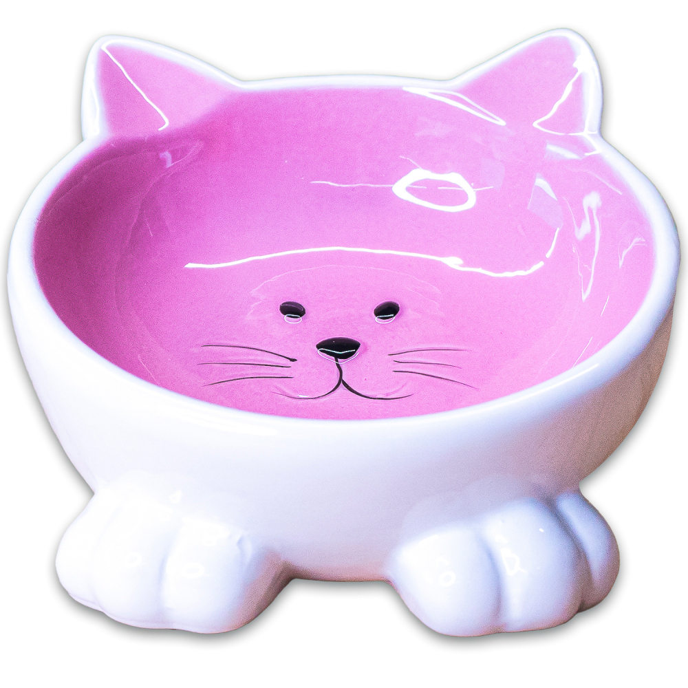 Mr.Kranch миска керамическая Мордочка кошки на ножках 100 мл розовая