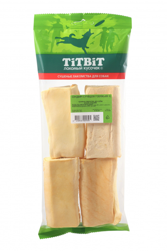 TitBit Сэндвич с рубцом говяжьим XL - мягкая упаковка 130 гр