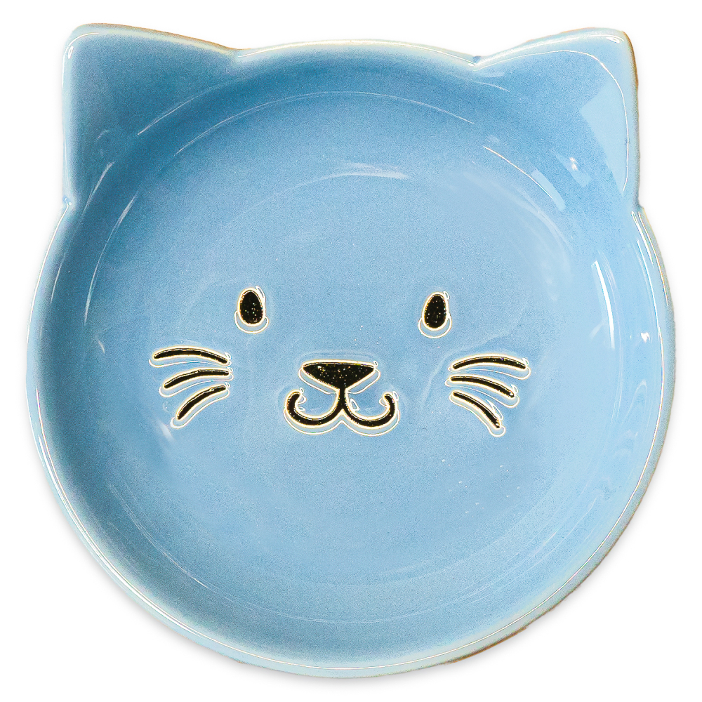 Mr.Kranch миска керамическое Мордочка кошки 80 мл голубое
