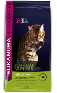 Eukanuba Hairball Control для кошек вывод шерсти