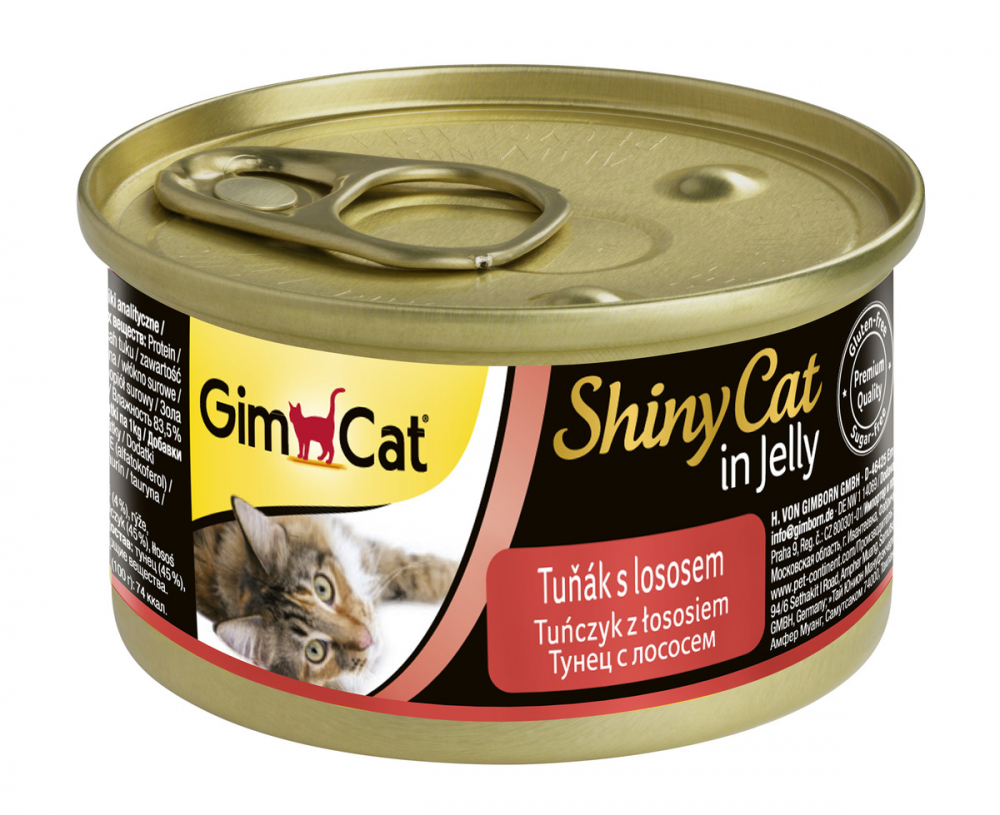 Gim Cat Shiny Cat консервы для кошек из тунца с лососем 70 гр