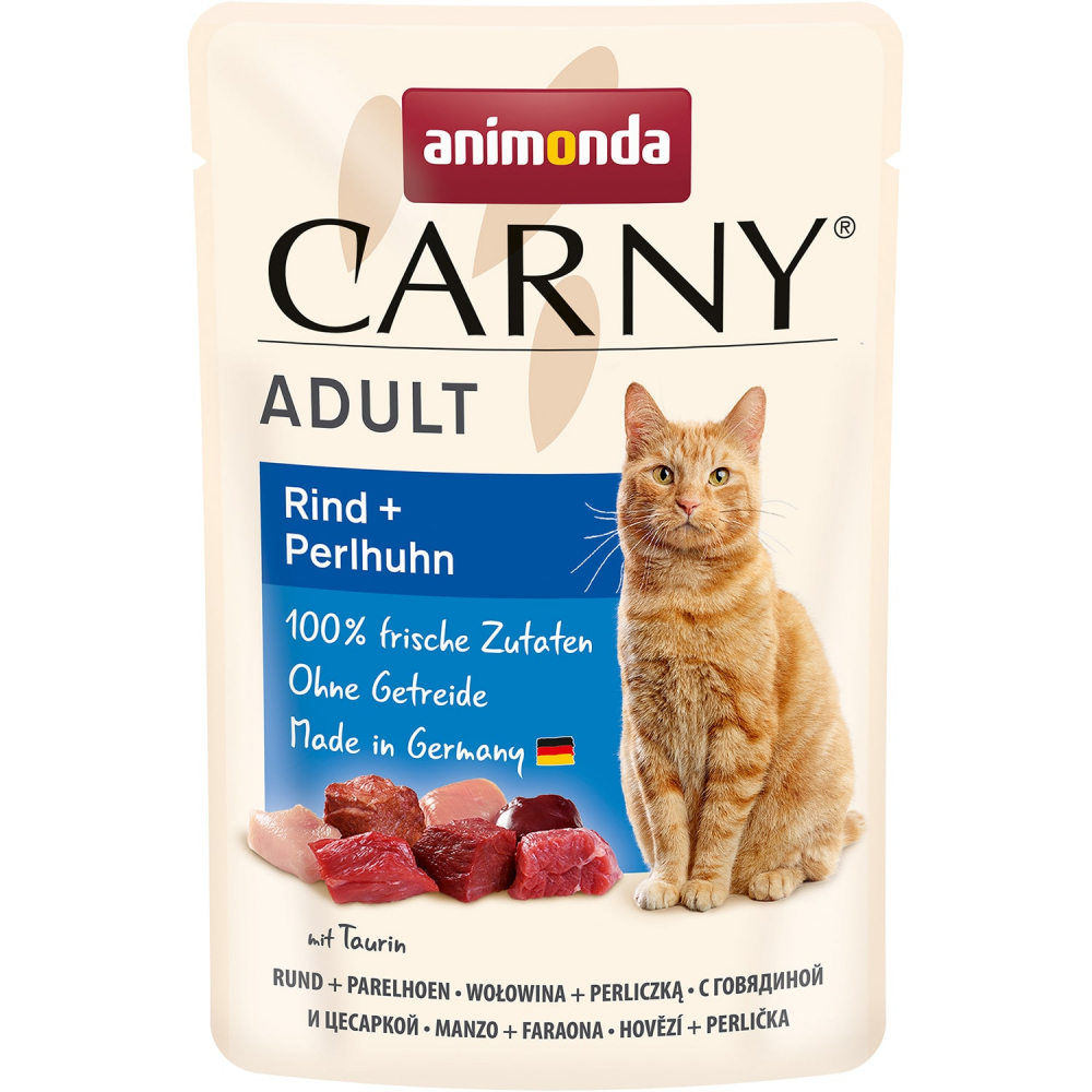 Animonda Carny Adult Beef + Guinea-fowl с говядиной и цесаркой для взрослых кошек 85 гр