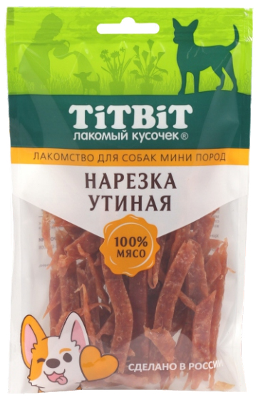 TitBit Нарезка утиная для собак мини пород 70 гр
