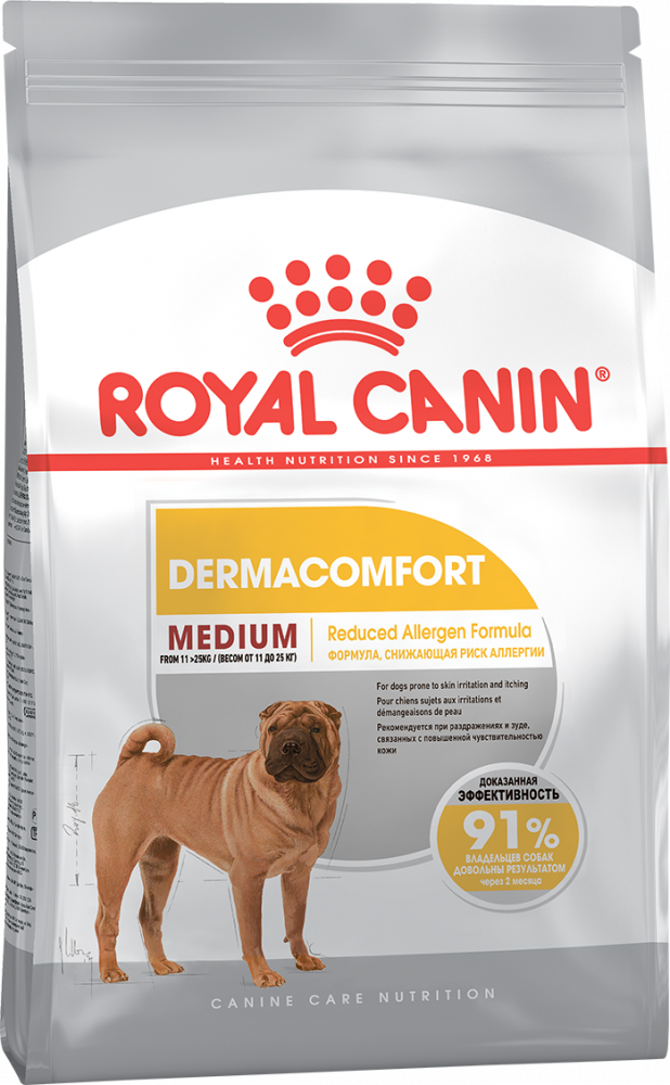 Royal Canin Medium DermaComfort корм для собак при раздражениях и зуд, от 12 месяцев и старше