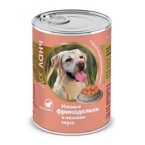 Дог Ланч консервы для собак фрикадельки в соусе с бараниной 850 гр