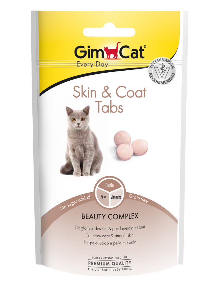Gim Cat Skin & Coat Tabs дополнительный источник витаминов и цинка 40 гр