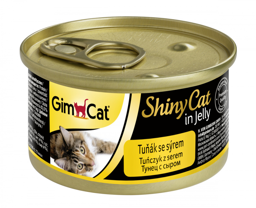 Gim Cat Shiny Cat консервы для кошек из тунца с сыром 70 гр