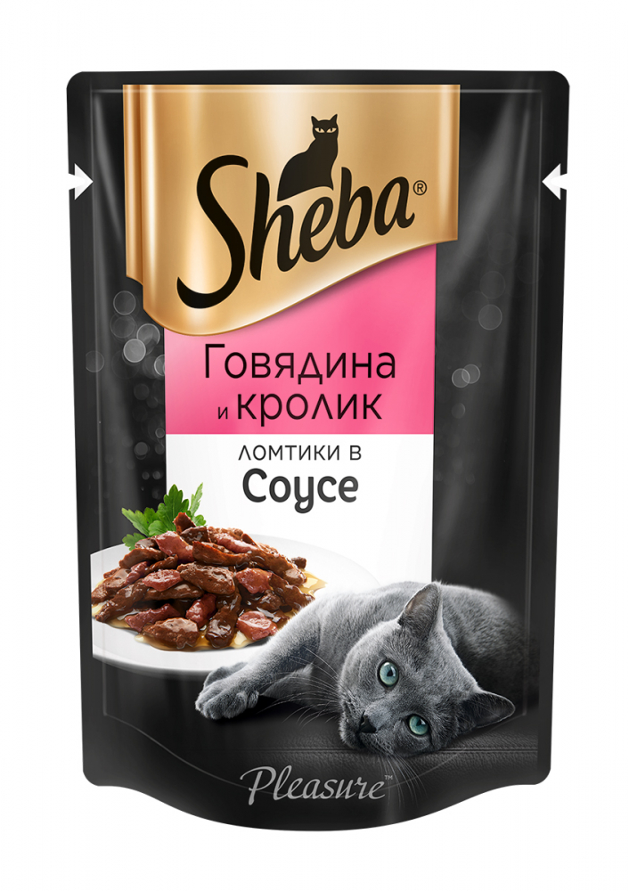 Sheba ломтики в соусе говядина и кролик 75 гр