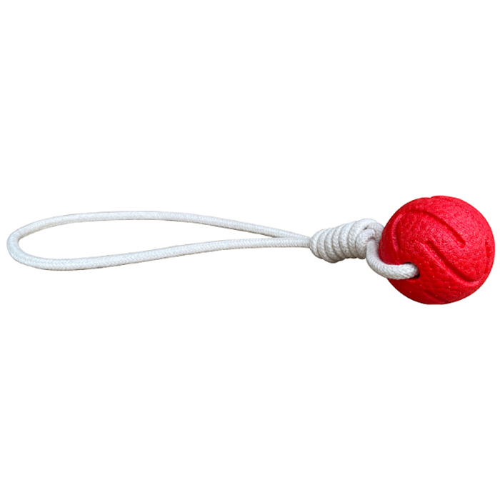 Игрушка Mr.Kranch для собак Мяч на кольцевом шнуре 6 см неоновая красная