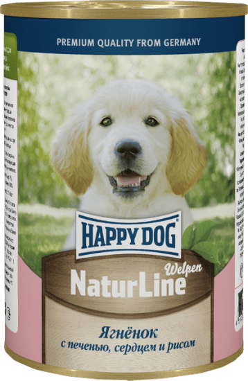 Happy Dog для щенков Ягненок с печенью, сердцем и рисом 410 гр