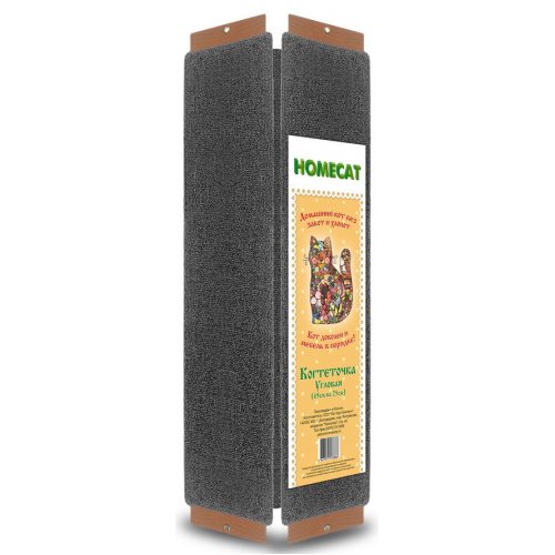 HOMECAT Когтеточка с кошачьей мятой угловая 65×25 см