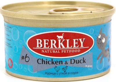 Berkley консервы для кошек №6 Курица с уткой в соусе 85 гр