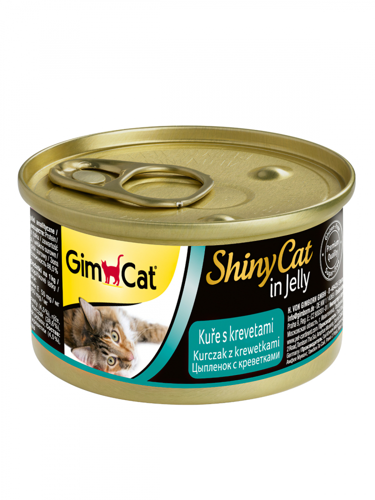Gim Cat Shiny Cat консервы для кошек цыпленок с креветками 70 гр