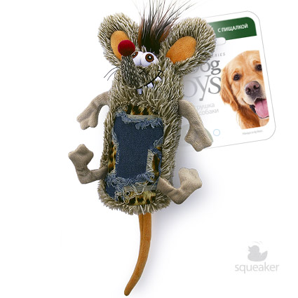 Gigwi игрушка для собак мышь с большой пищалкой 33 см