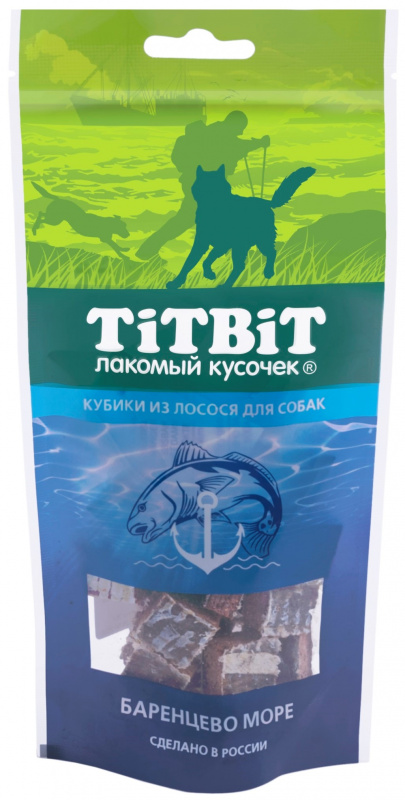 TitBit Кубики из лосося для собак 75 гр