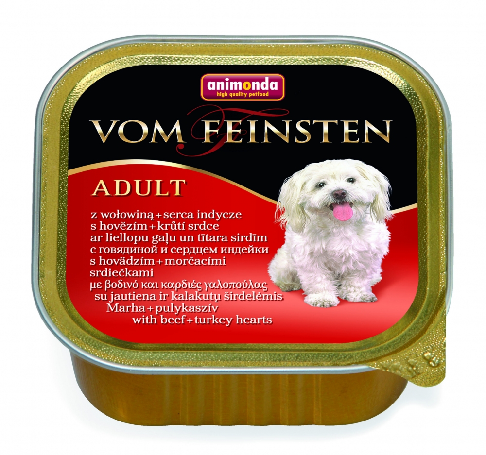 Animonda Vom Feinsten Adult для собак с говядиной и сердцем индейки 150 гр