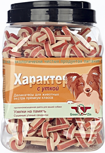 Грин Кьюзин Лакомство для собак Характер сушеные утиные сэндвичи 750 гр