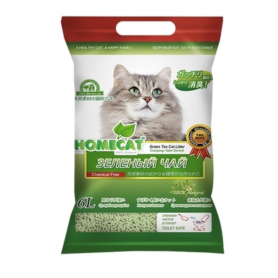 Homecat Ecoline комкующийся наполнитель Зеленый Чай