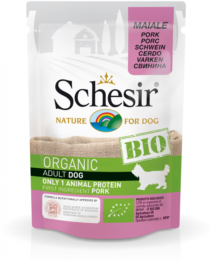 Schesir Bio консервы для собак, свинина 85 гр