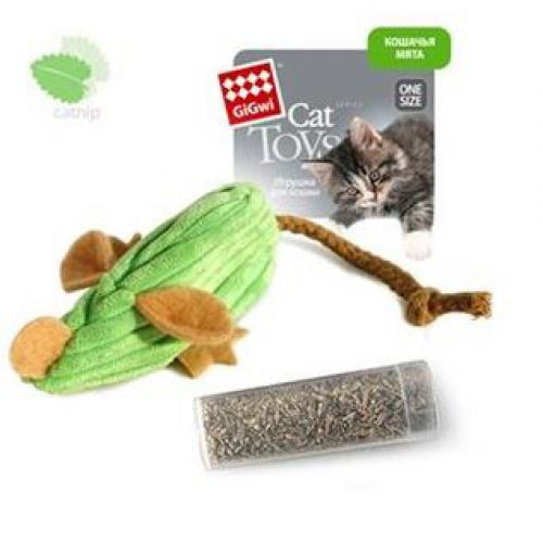 Gigwi игрушка для кошек мышка с кошачей мятой 13 см