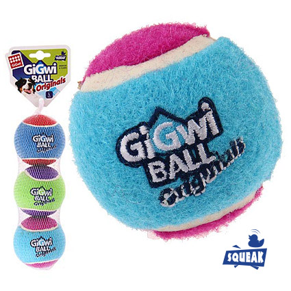 Gigwi «Три мяча с пищалкой» для маленьких собак 8 см