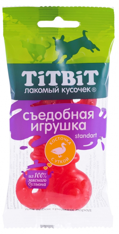 TitBit Съедобная игрушка косточка с уткой Standart 50 гр