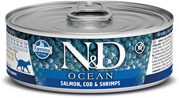 Farmina N&D Ocean консервы для кошек лосось с треской и креветками 80 гр