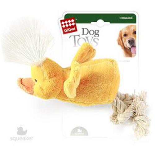 Gigwi игрушка для собак утка с пищалкой 15 см