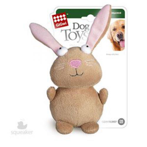 Gigwi игрушка для собак кролик с пищалкой 16 см