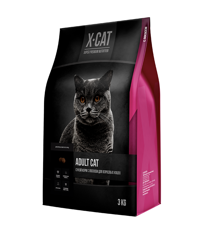 X-Cat Adult cat сухой корм с лососем для взрослых кошек