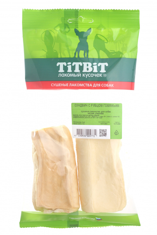TitBit Сэндвич с рубцом говяжьим - мягкая упаковка 73 гр