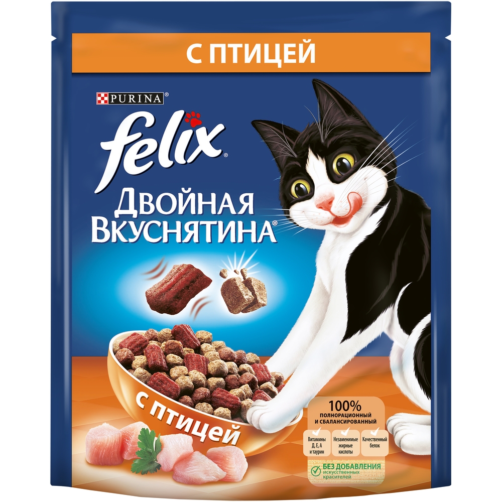 Felix «Двойная вкуснятина» корм с птицей для кошек