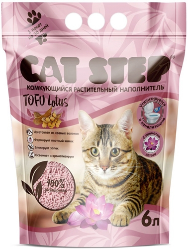 Cat Step Tofu Lotus Наполнитель комкующийся растительный