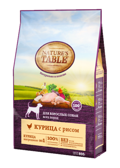 Nature’s Table для взрослых собак всех пород курица с рисом