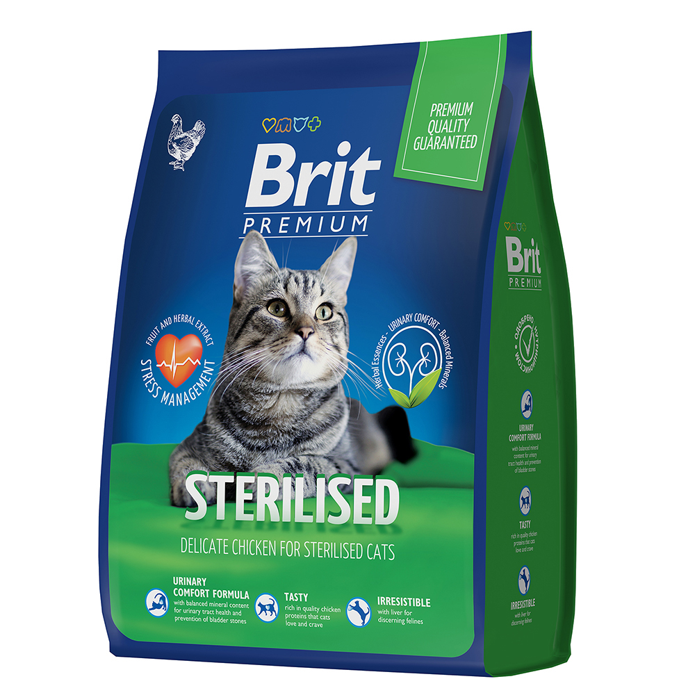 Brit Premium Cat Sterilized Chicken с курицей для взрослых стерилизованных кошек