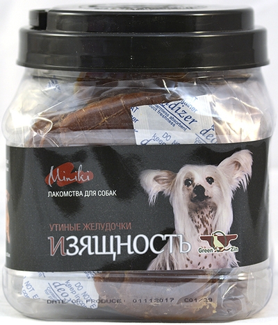 Грин Кьюзин Miniki лакомство для собак Изящность Утиные желудочки 525 гр