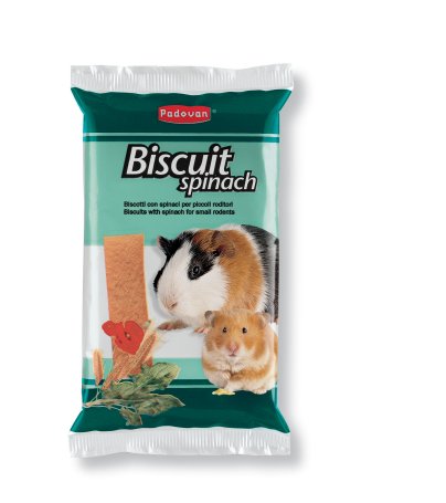 Padovan Biscuit Spinach лакомство для кроликов карликовых пород, морских свинок, хомяков и других мелких грызунов 30 гр