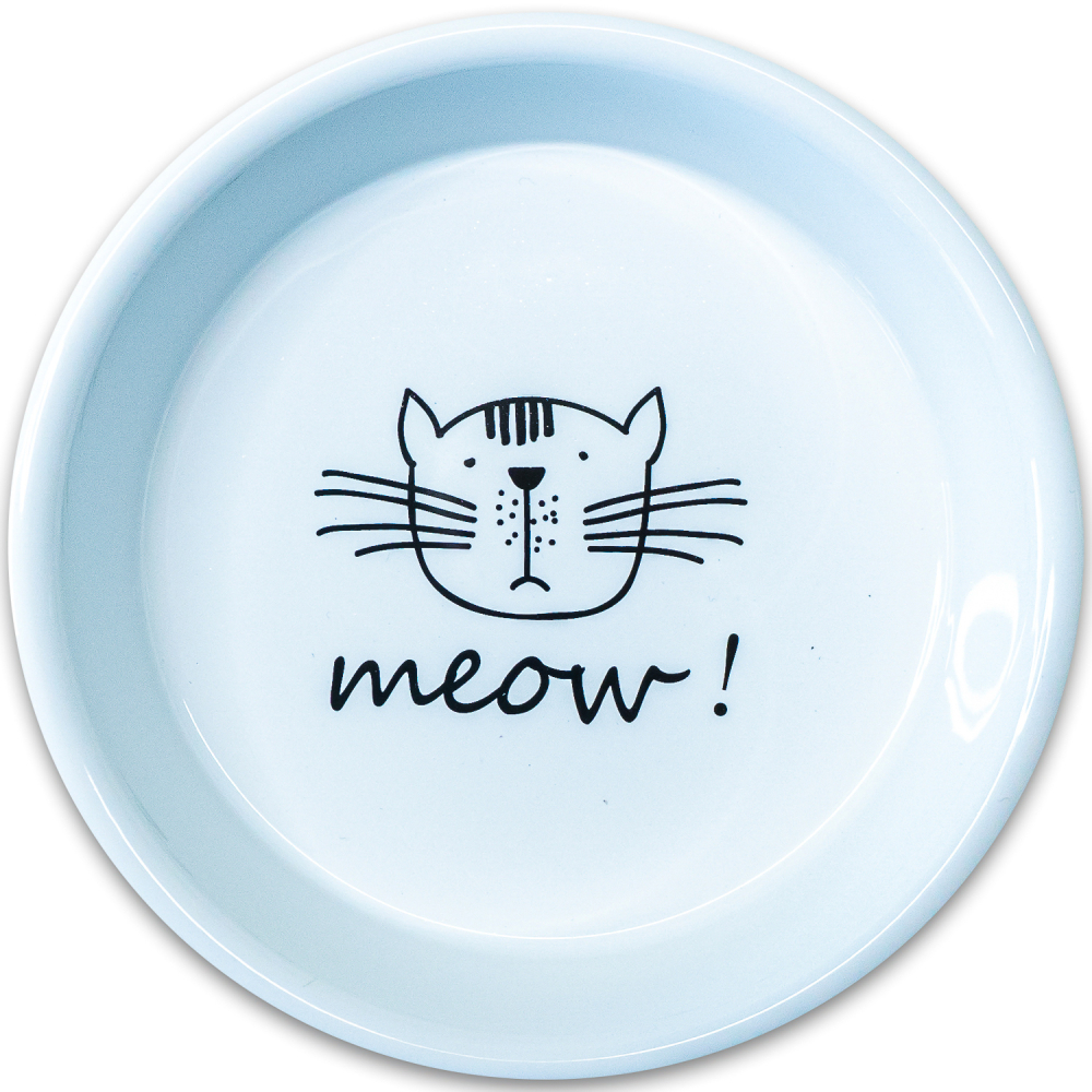 Mr.Kranch миска керамическая для кошек MEOW! 200 мл белая