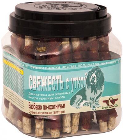Грин Кьюзин Лакомство для собак Свежесть сушеные утиные твистеры 750 гр
