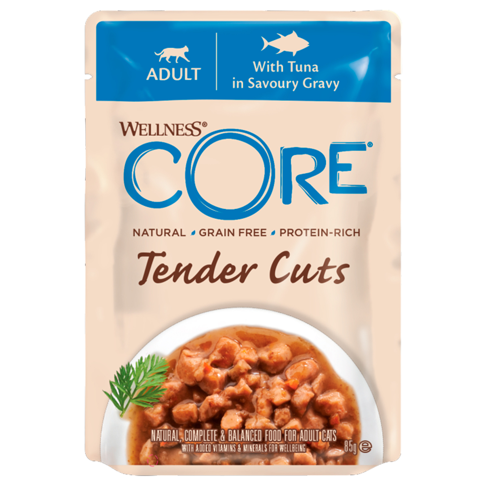Core Tender Cuts паучи из тунца в виде нарезки в соусе для кошек 85 гр