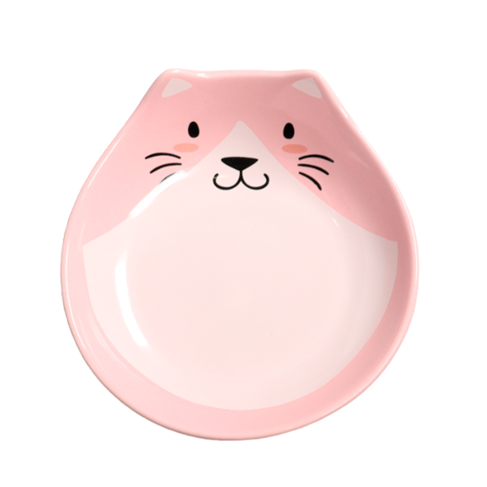 Mr.Kranch миска керамическая для кошек "Мордочка кошки" 200 мл, розовая