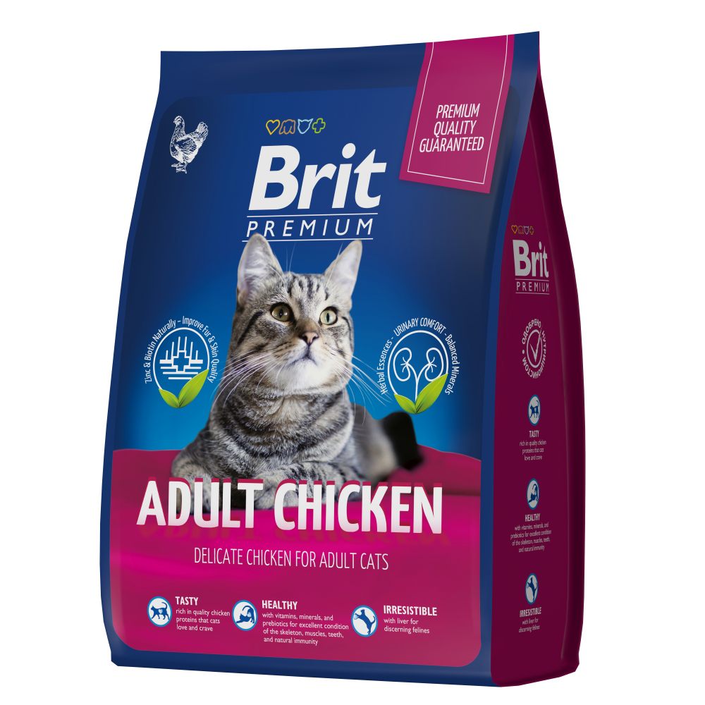 Brit Premium Cat Adult Chicken с курицей для взрослых кошек