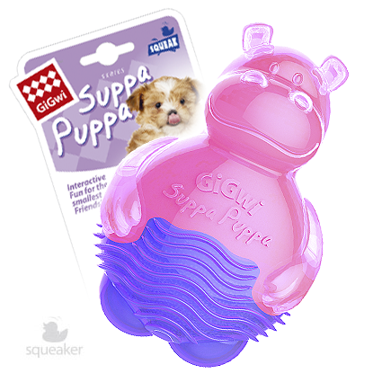 Gigwi игрушка для собак «Suppa Puppa» бегемотик с пищалкой 10 см