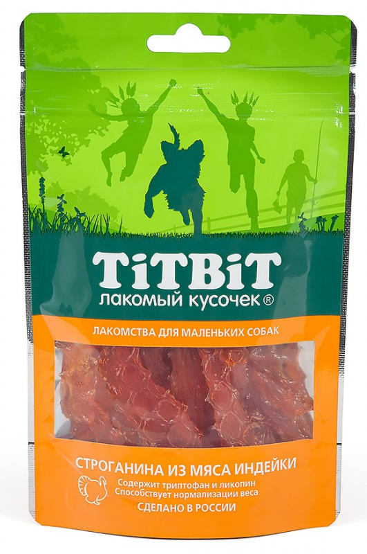 TitBit Строганина из мяса индейки для маленьких собак 50 гр