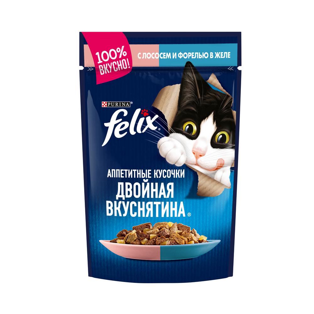 Felix «Двойная Вкуснятина» с лососем и форелью 85 гр