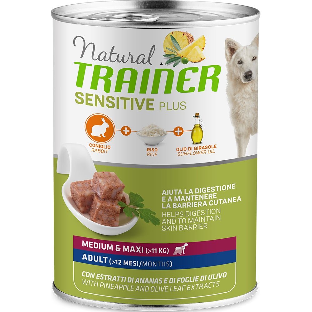 Natural Trainer Sensitive Plus Adult Medium&Maxi - Rabbit, Rice and Oil 400 гр