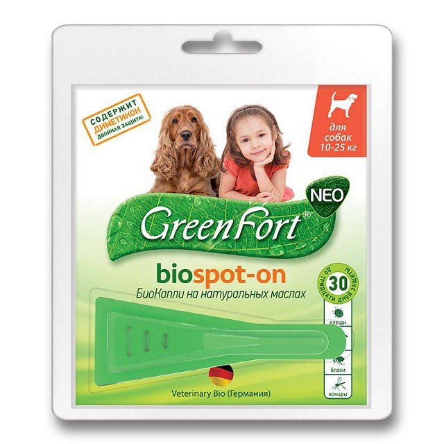 Грин Форт капли bio spot on для собак  от 10 до 25 кг